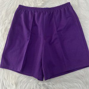 Lenox Square Womens Vintage Pull On Elastic Waist Shorts M Purple*